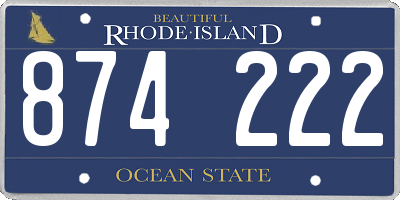 RI license plate 874222
