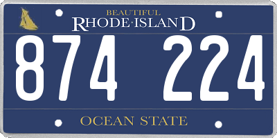 RI license plate 874224
