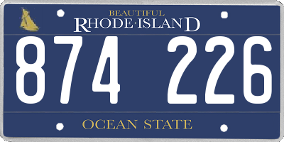 RI license plate 874226