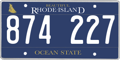 RI license plate 874227