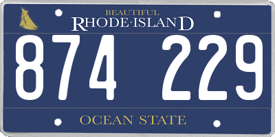 RI license plate 874229