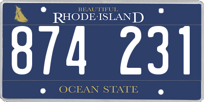 RI license plate 874231