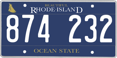 RI license plate 874232