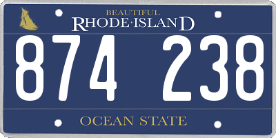RI license plate 874238