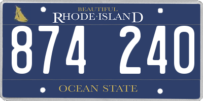 RI license plate 874240