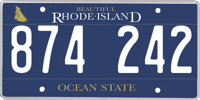 RI license plate 874242