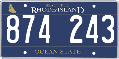 RI license plate 874243