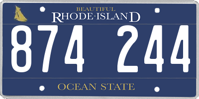 RI license plate 874244