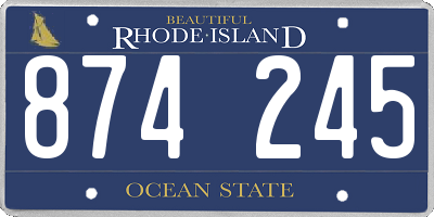 RI license plate 874245