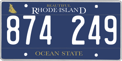 RI license plate 874249