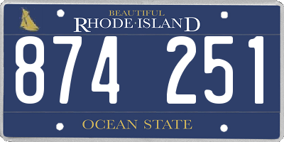 RI license plate 874251