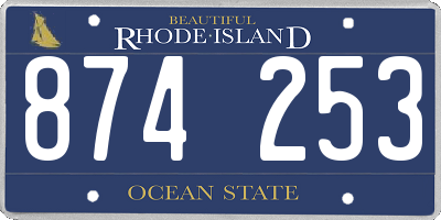 RI license plate 874253