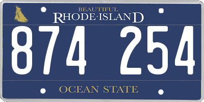 RI license plate 874254