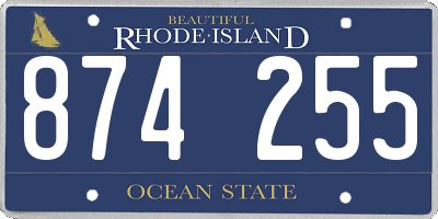 RI license plate 874255