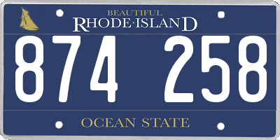 RI license plate 874258