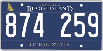 RI license plate 874259