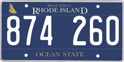 RI license plate 874260