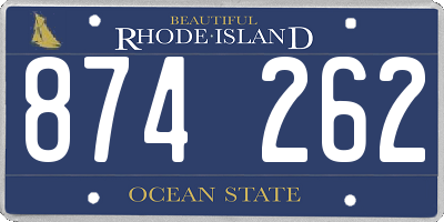 RI license plate 874262