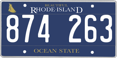 RI license plate 874263