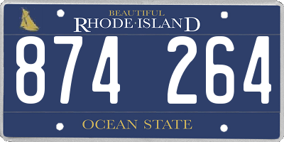 RI license plate 874264
