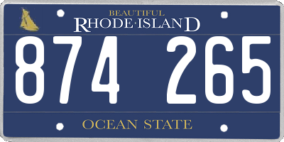 RI license plate 874265