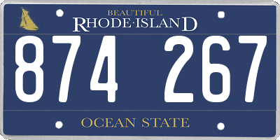 RI license plate 874267