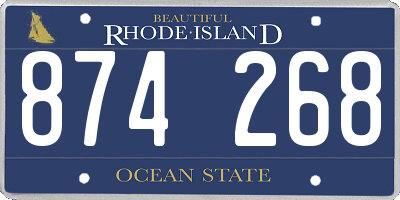 RI license plate 874268