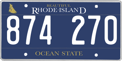 RI license plate 874270