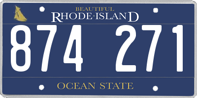 RI license plate 874271