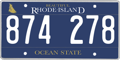 RI license plate 874278