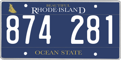 RI license plate 874281