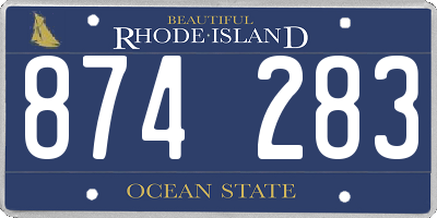 RI license plate 874283