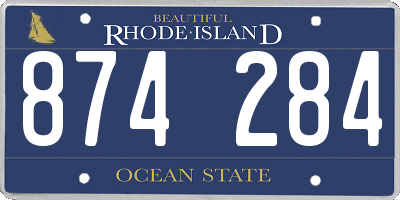 RI license plate 874284