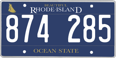 RI license plate 874285