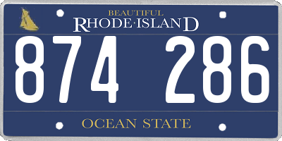 RI license plate 874286