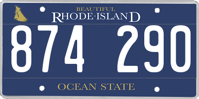 RI license plate 874290