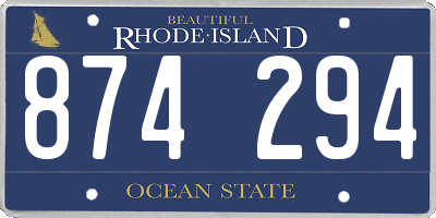 RI license plate 874294