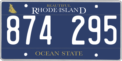 RI license plate 874295
