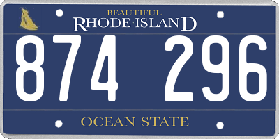 RI license plate 874296