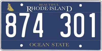 RI license plate 874301