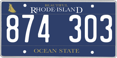 RI license plate 874303