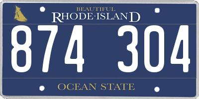 RI license plate 874304