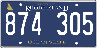 RI license plate 874305