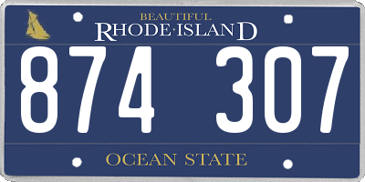 RI license plate 874307