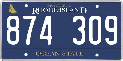 RI license plate 874309