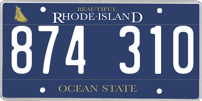 RI license plate 874310