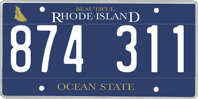 RI license plate 874311