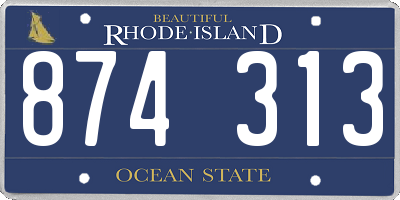 RI license plate 874313