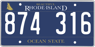 RI license plate 874316