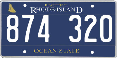 RI license plate 874320
